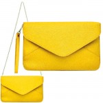 181080 - YELLOW LEATHER CLUTCH BAGS